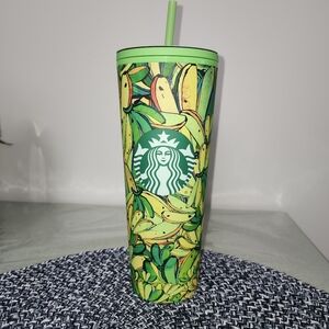 Starbucks Banana Leaf Tumbler with Straw